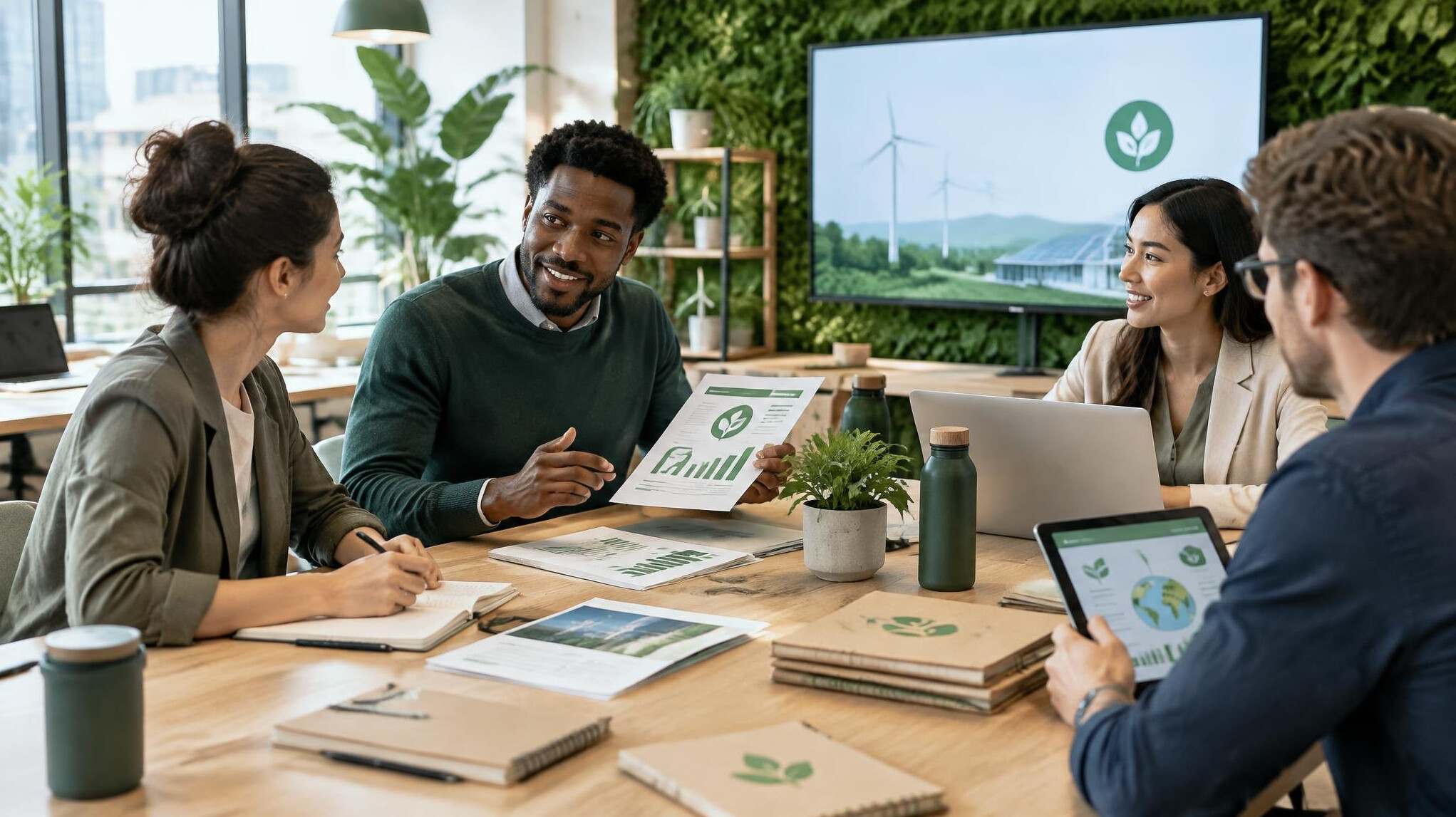sustainable office meeting